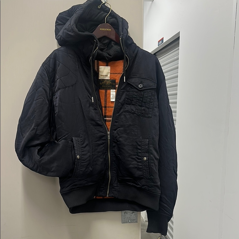 Diesel bomber hooded Men's XL - L Navy Quilted insulated Jacket
